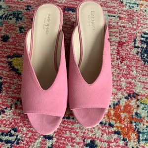 Kate Spade 9 Pink Wedge Espadrilles